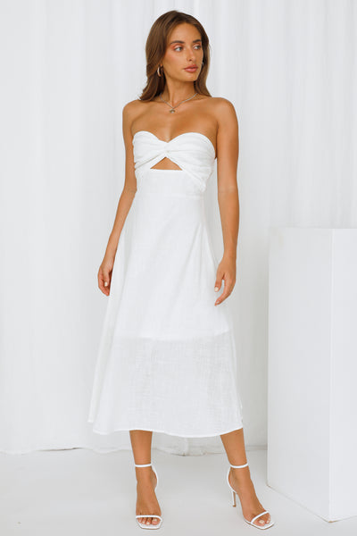 High Note Midi Dress White