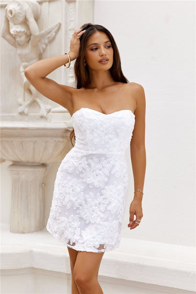 Finding Beauty Strapless Mini Dress White