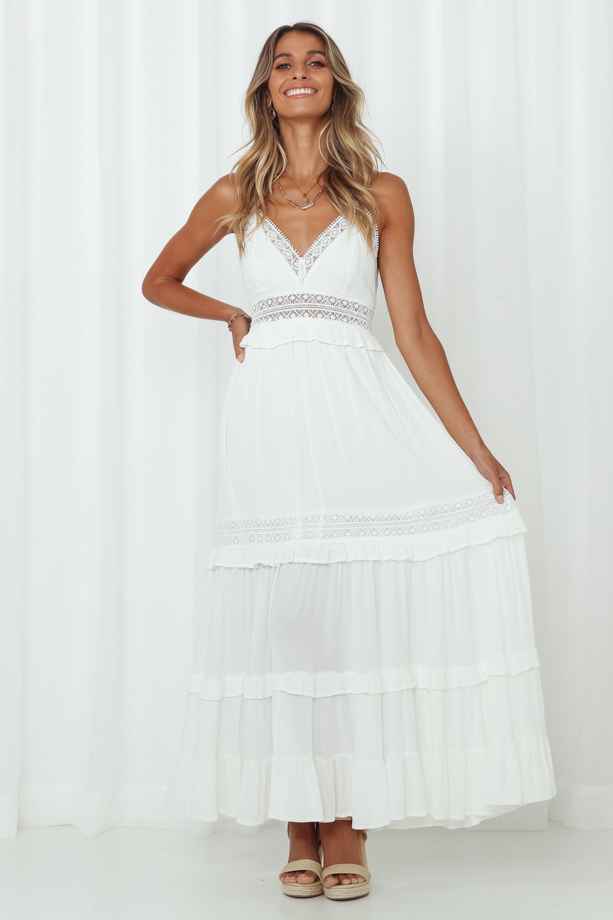 Forever Dreaming Maxi Dress White | Hello Molly