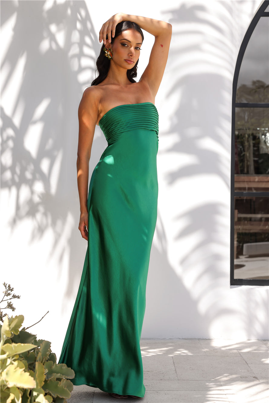 RUNAWAY Adina Maxi Dress Emerald | Hello Molly