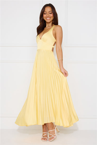Dazzling Opulence Maxi Dress Lemon