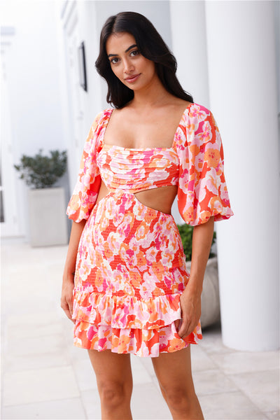 Exotic Blooming Girl Mini Dress Print