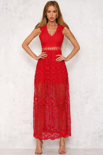 Off To The Races Maxi Dress Red | Hello Molly USA