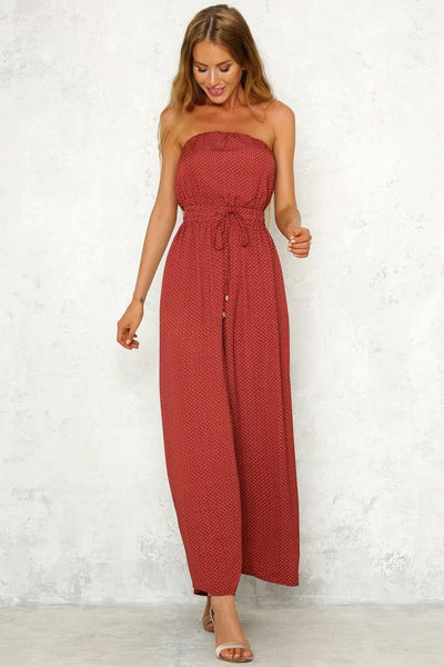 Falling Over Love Jumpsuit Burgundy | Hello Molly USA