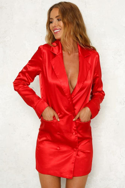Get It Girl Blazer Dress Red | Hello Molly USA