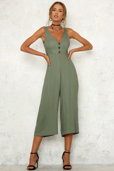 Begging You To Stay Jumpsuit Khaki