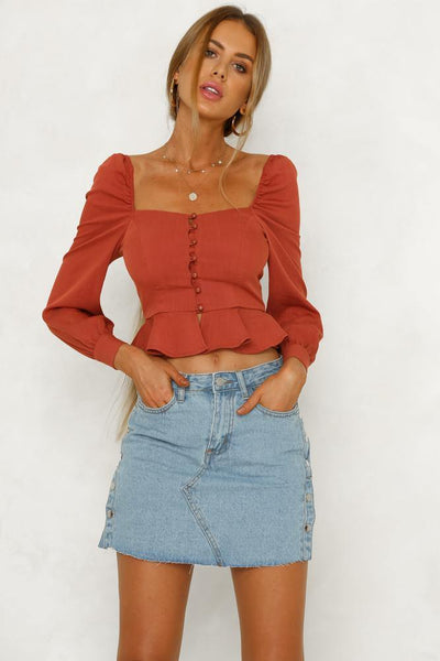 Point Of Return Crop Top Rust | Hello Molly USA
