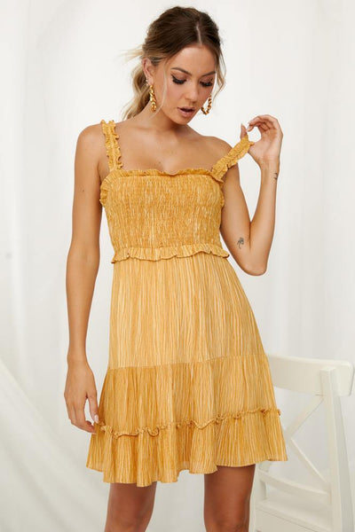 Swept For You Dress Mustard | Hello Molly USA