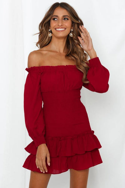 Got A Hold On You Dress Maroon | Hello Molly USA