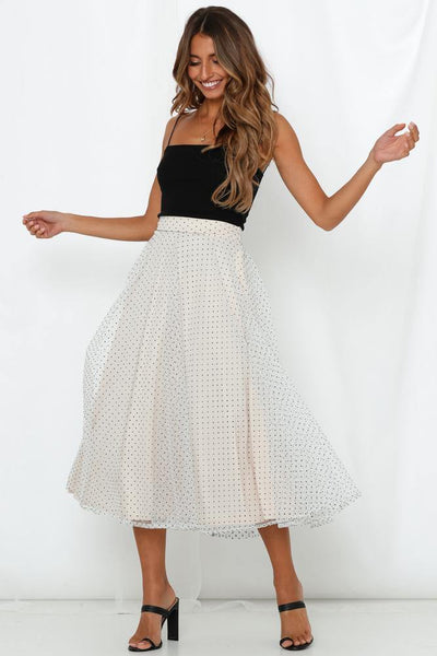 Keep It Smart Skirt White and Black | Hello Molly USA