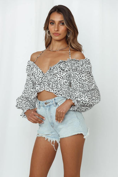 Put Your Hands Up Crop Top White | Hello Molly USA