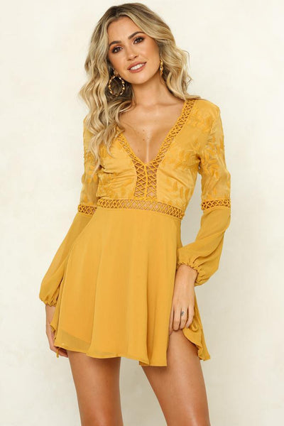 You Make It Easy Dress Mustard | Hello Molly USA