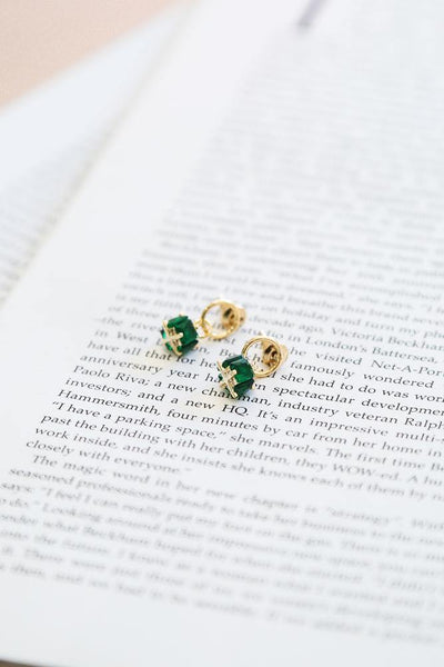 I Choose Emeralds Earrings Gold | Hello Molly USA