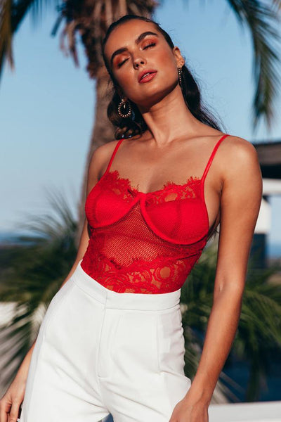 Passing By Bodysuit Red | Hello Molly USA