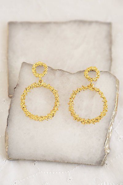Parallel Rings Earrings Gold