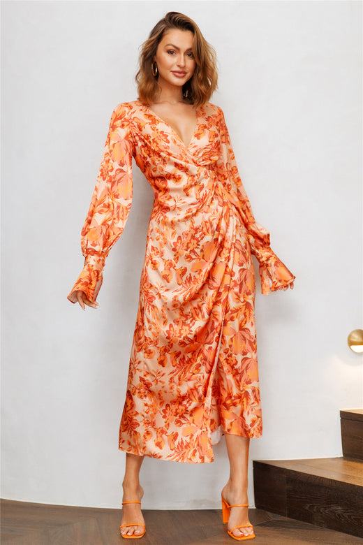 Orange Floral Dresses, Flower Dresses - Hello Molly US