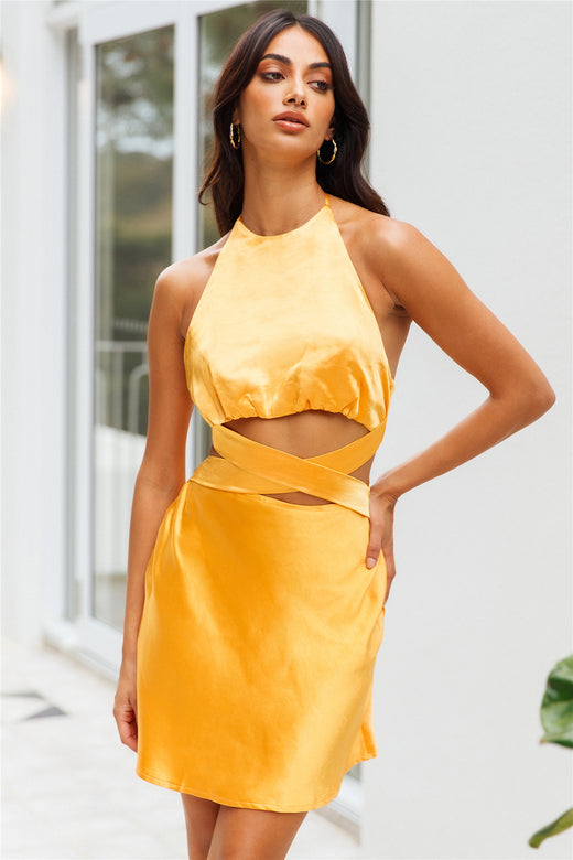 Light Yellow Slip Mini Dress – Gabi Swimwear
