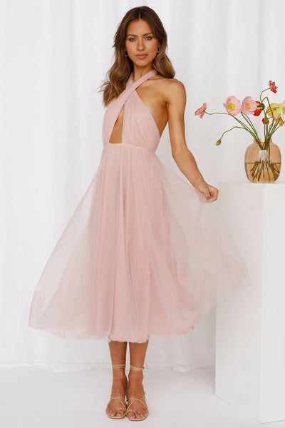 Little Tulle Much Midi Dress Pink