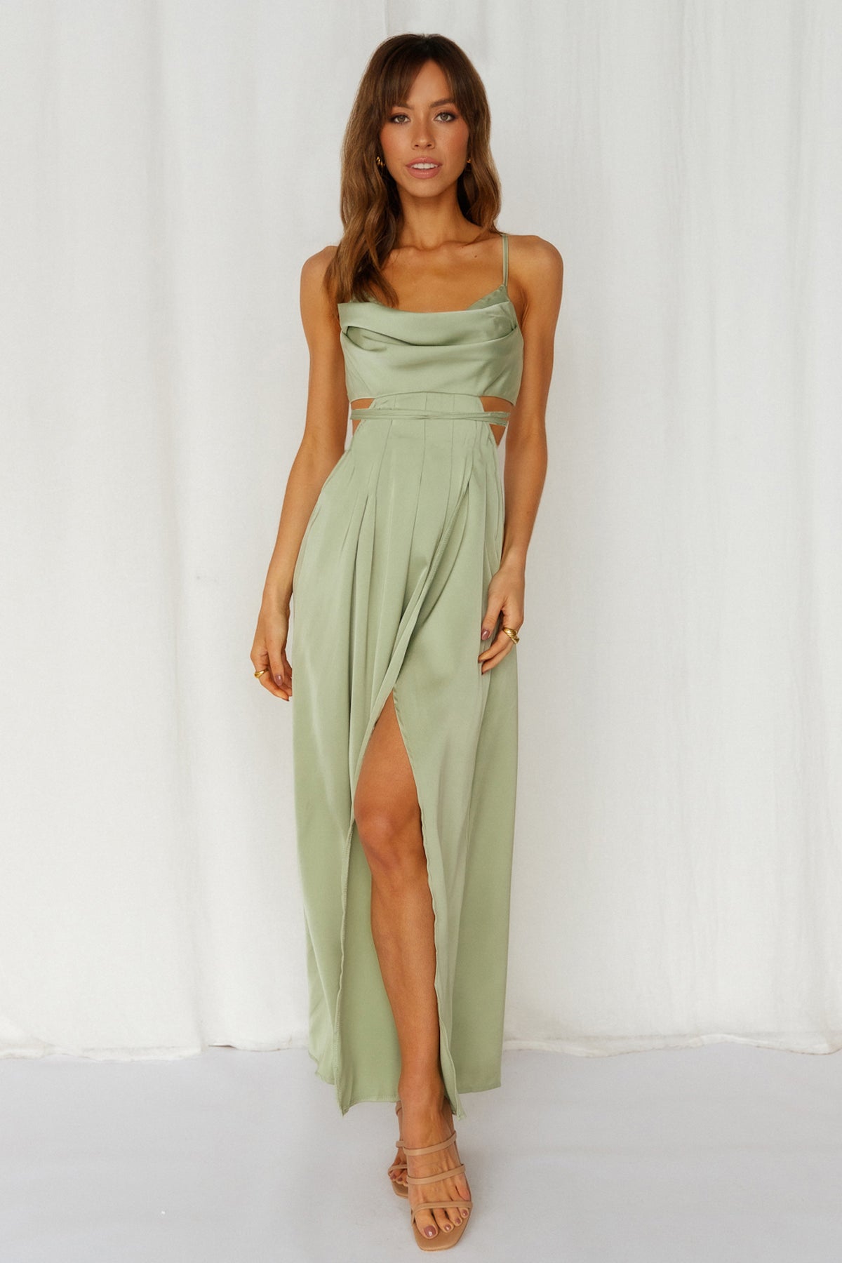 Reveal Your Mind Midi Dress Sage | Hello Molly
