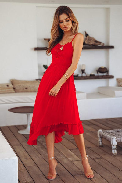 The Gloves Are Off Midi Dress Red | Hello Molly USA