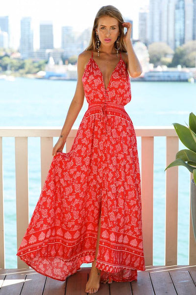 Cherry On Top Maxi Dress Red | Hello Molly USA