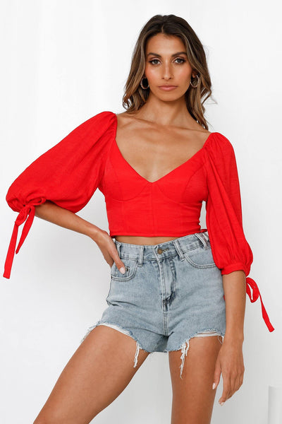 Knows How To Party Crop Top Red | Hello Molly USA