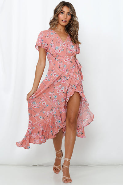 Just You And I Midi Dress Pink