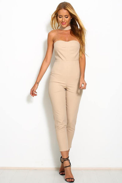 Rock The Night Jumpsuit Beige | Hello Molly USA